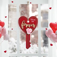 Glitzhome® 14" Valentine's Wooden Key-Shaped Door Hanger