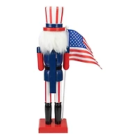 15" Patriotic Uncle Sam Nutcracker Accent