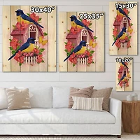 Designart - Two Blue & Yellow Tit Birds Sitting Near The Nest