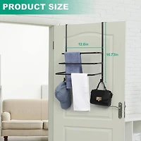 Black Over The Door Towel Rack Bathroom with Hooks