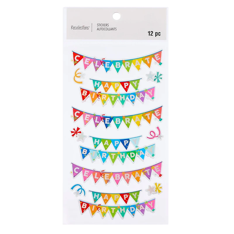 Birthday Banner Dimensional Stickers by Recollections™