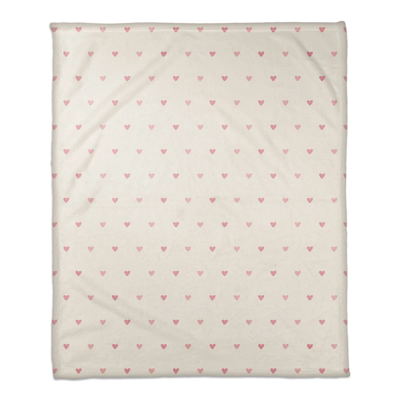 Simple Heart Pattern 50" x 60" Coral Fleece Blanket