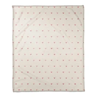 Simple Heart Pattern 50" x 60" Coral Fleece Blanket