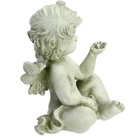 7.8" Cherub Angel with Baby Bird Outdoor Garden Statue