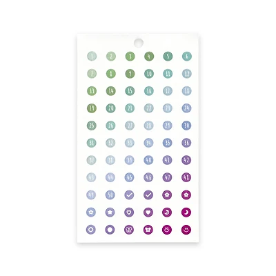 Multicolor Round Handwritten Number & Icon Stickers by Recollections™