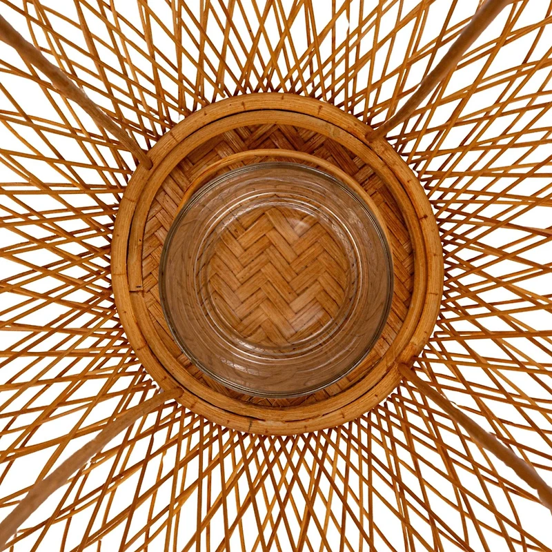 Hello Honey® 20" Decorative Bamboo Hand-Woven Lantern Candle Holder