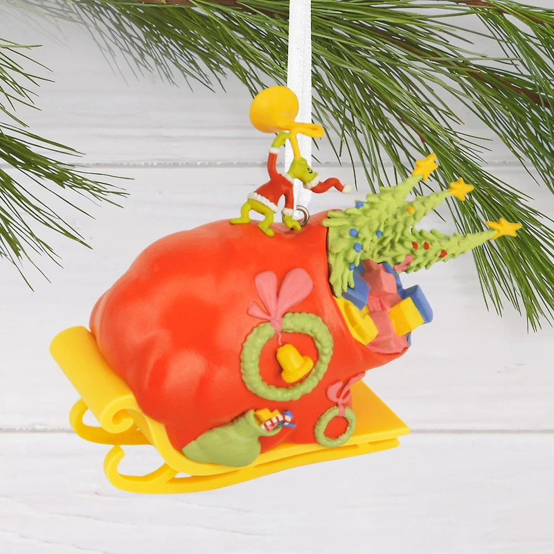 Hallmark Dr. Seuss's How the Grinch Stole Christmas!™ 3.75" Grinch on Sleigh Ornament
