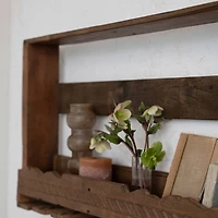 Hello Honey® 36" Reclaimed Wood Wine Glass Wall Rack with Shelf