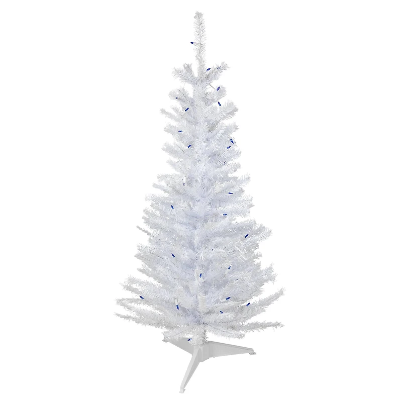 4ft. Pre-Lit Woodbury White Pine Artificial Christmas Tree, Blue Lights