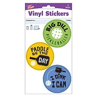 TREND Enterprises® Pickleball Pun Vinyl Stickers, 3 Per Pack, 6 Packs