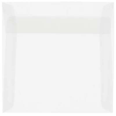 JAM Paper 6.5" x 6.5" Clear Translucent Vellum Envelopes, 25ct.