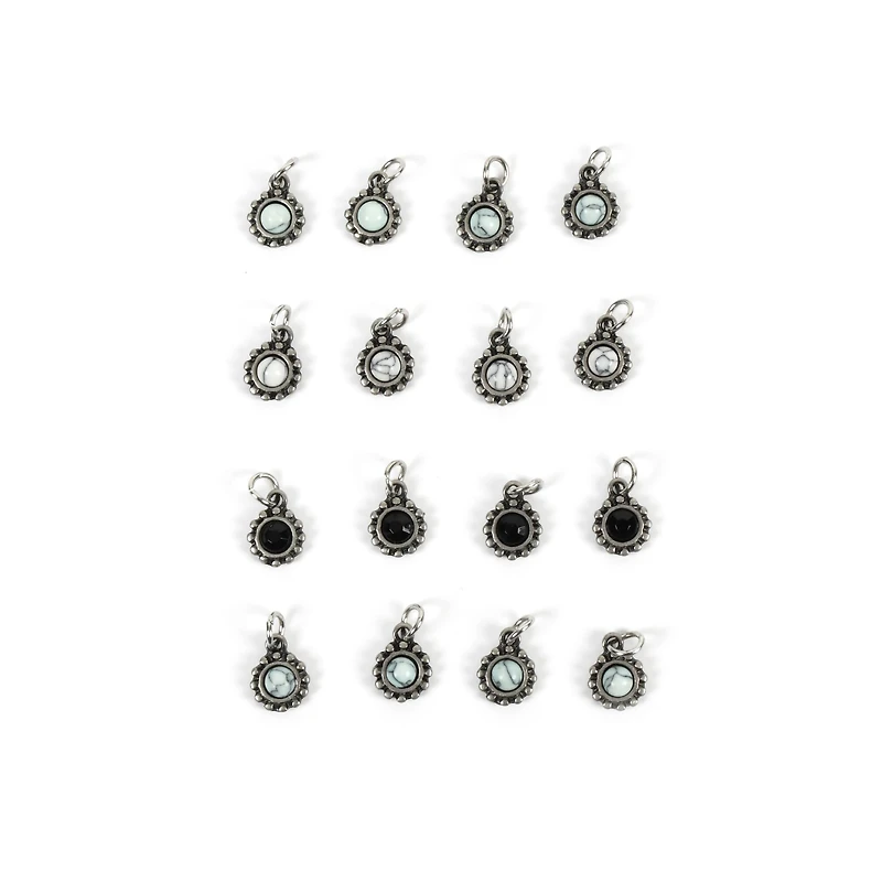 Tiny Bezel Stones Charm Set by Bead Landing™