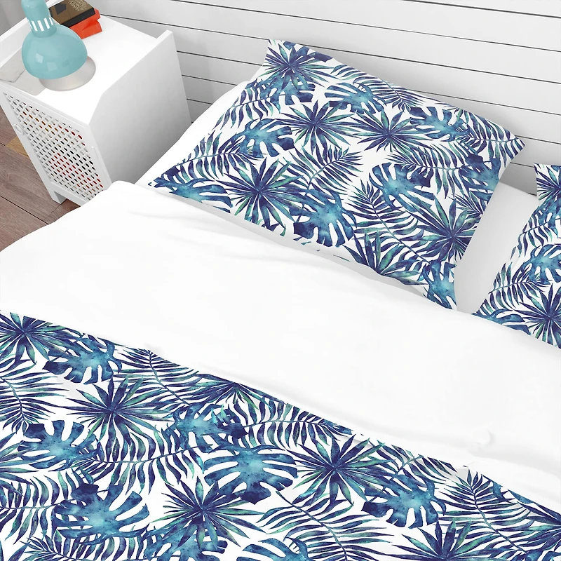 Designart 'Leaves and Brunches of Tropical Plants' Tropical Bedding Set