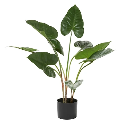 Tall Artificial Anthurium Leaf Plant w  Metal Pot for Indoor Decor, 18"