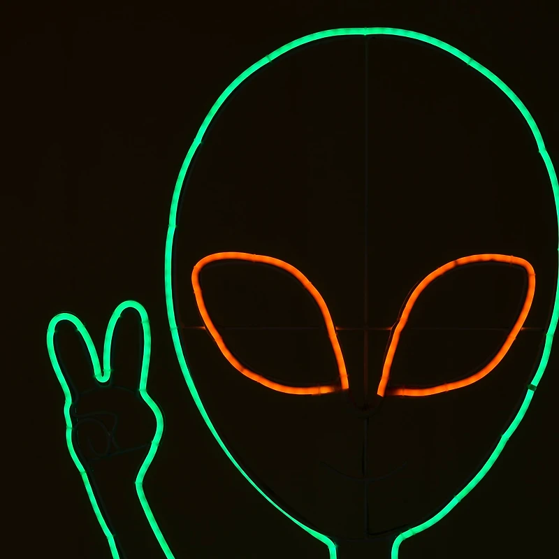 40" Halloween Neon Style Alien Decoration