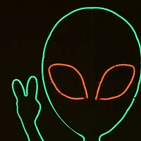 40" Halloween Neon Style Alien Decoration