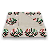 Kinara & Pattern Kwanzaa Fleece Throw