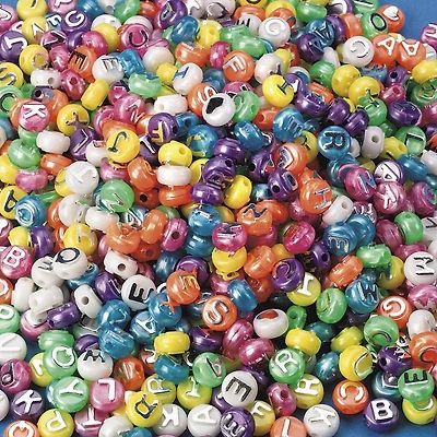 S&S® Worldwide Pearl Plastic Alphabet Beads, 10mm