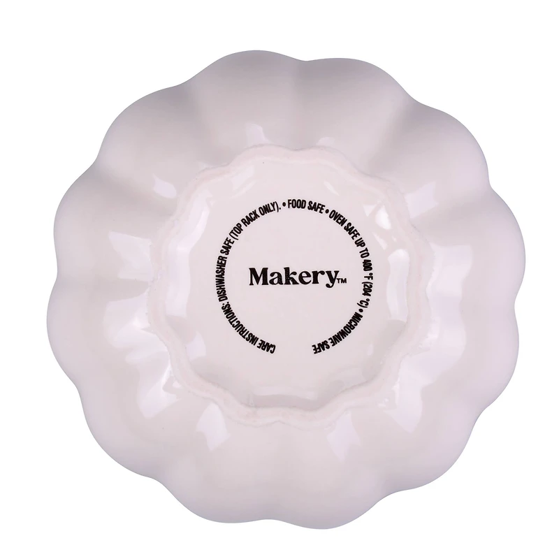 4" Cream Ceramic Pumpkin Ramekin by Makery™