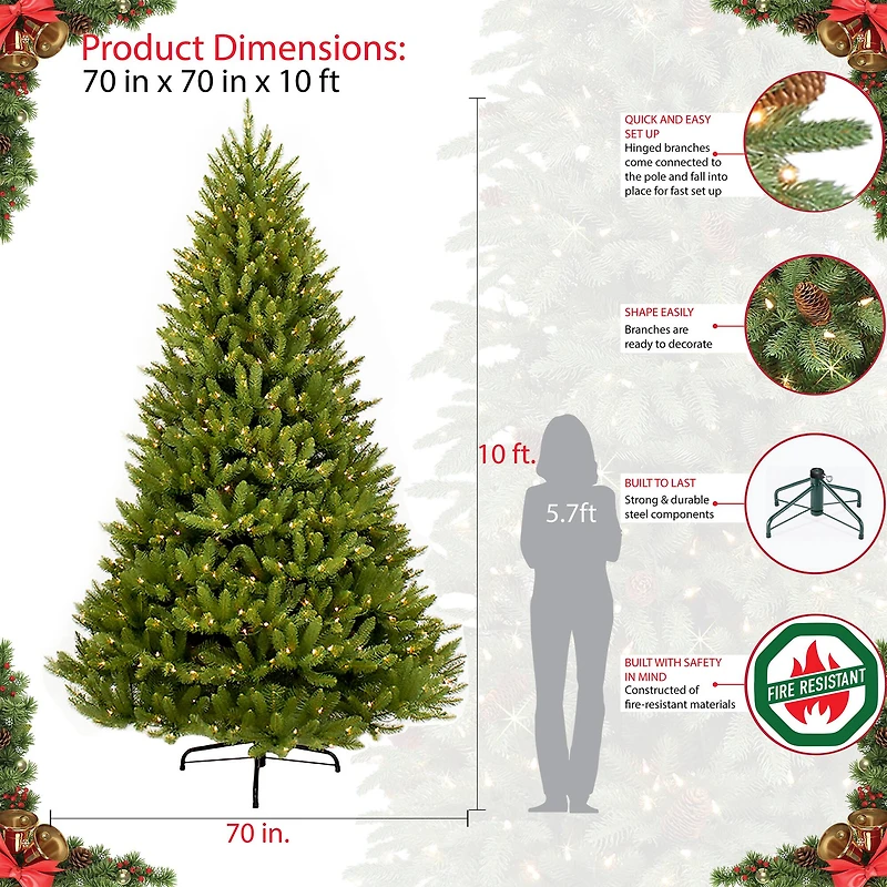 10ft. Pre-Lit Fraser Fir Artificial Christmas Tree