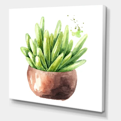 Designart - Succulent Flower In Terracotta Pot I