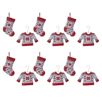 Nordic Stocking & Sweater Ornaments Set
