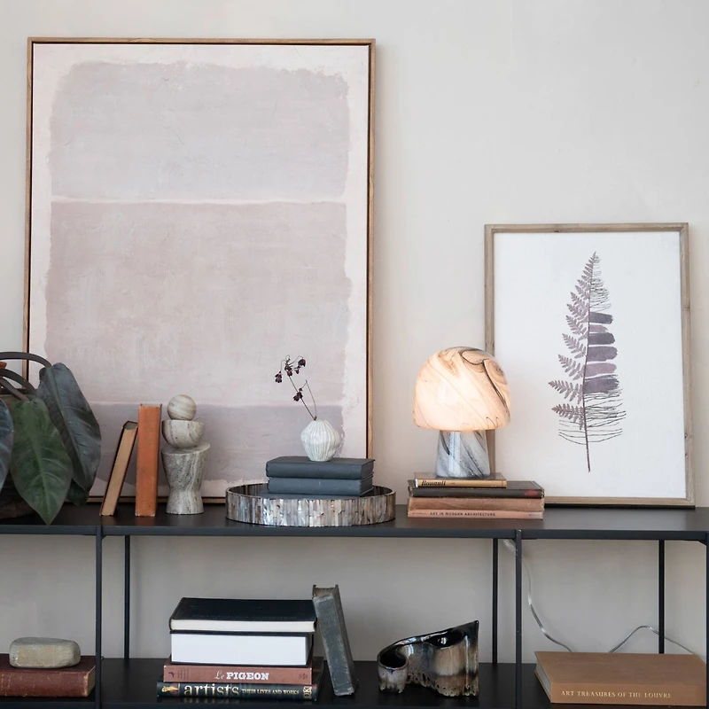 Hello Honey® 29.5" x 39.25" Taupe & Gray Abstract Musing Hand-Painted Framed Canvas