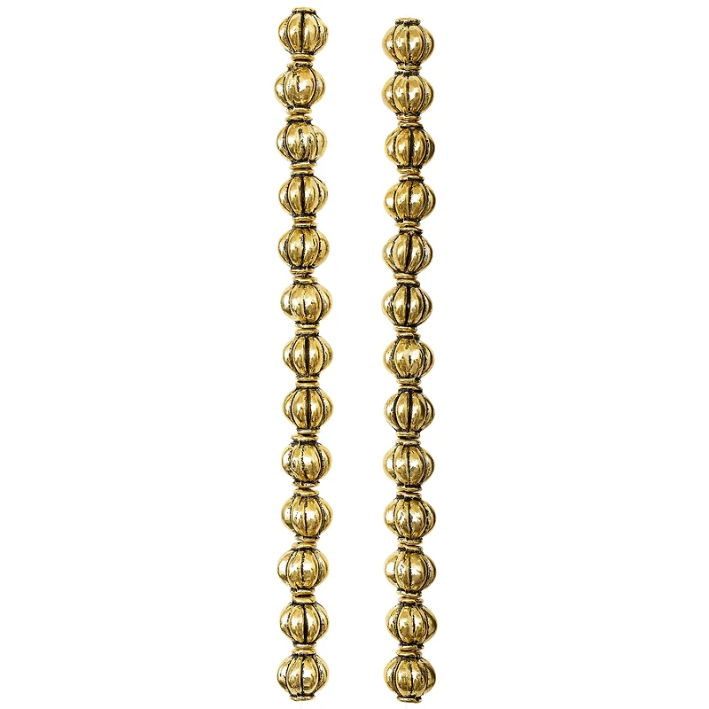 12 Pack: Gold Metal Lantern Beads, 8mm by Bead Landing™