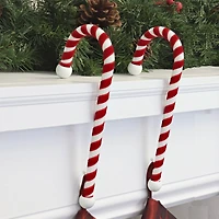Haute Decor Velvet Candy Cane Stocking Holder, 2ct.