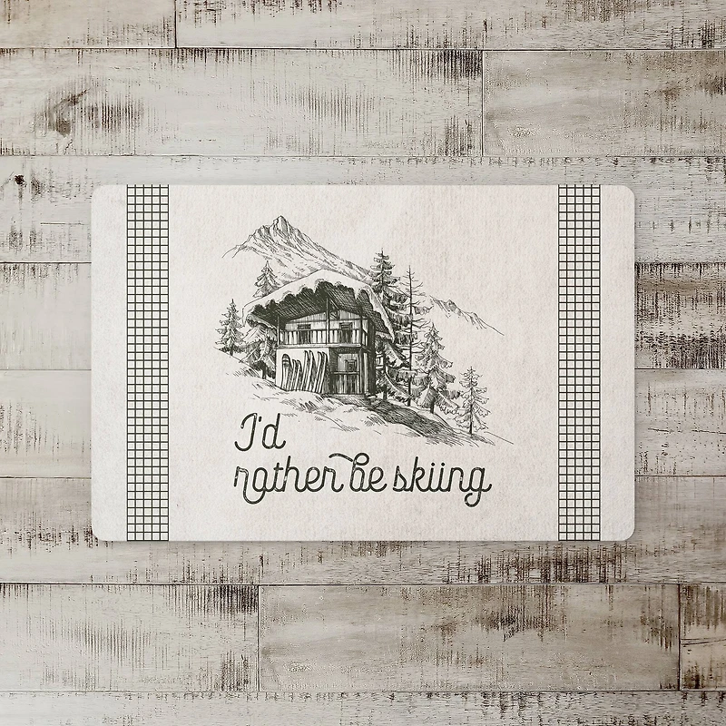 Rather Be Skiing Cabin 27x18 Floor Mat