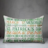 St Pat Words Buffalo Check Pillow 14" x 20" Throw Pillow