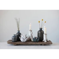 Hello Honey® Embossed Stoneware Vase with Reactive Glaze Finish Set