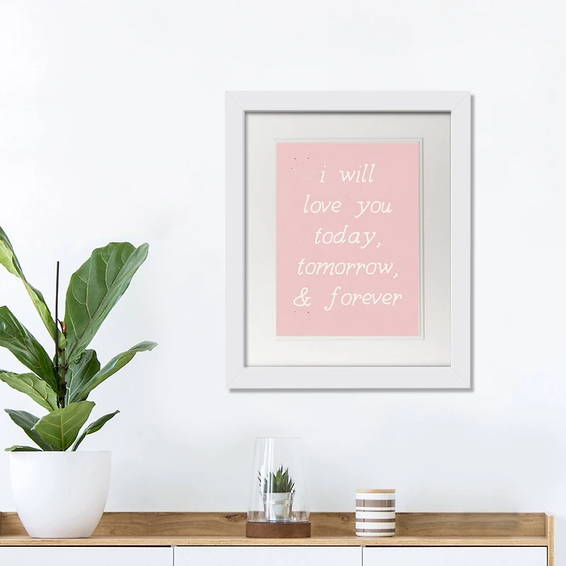 11" x 14" Love You Today Tomorrow Forever White Framed Print Wall Art