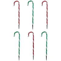 Lighted Outdoor Christmas Candy Cane Pathway Markers - 28" - Red/Green - Set of 6