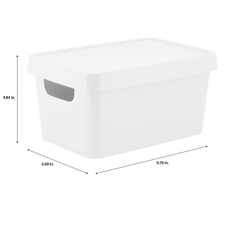 Simplify Small White Vinto Storage Box with Lid