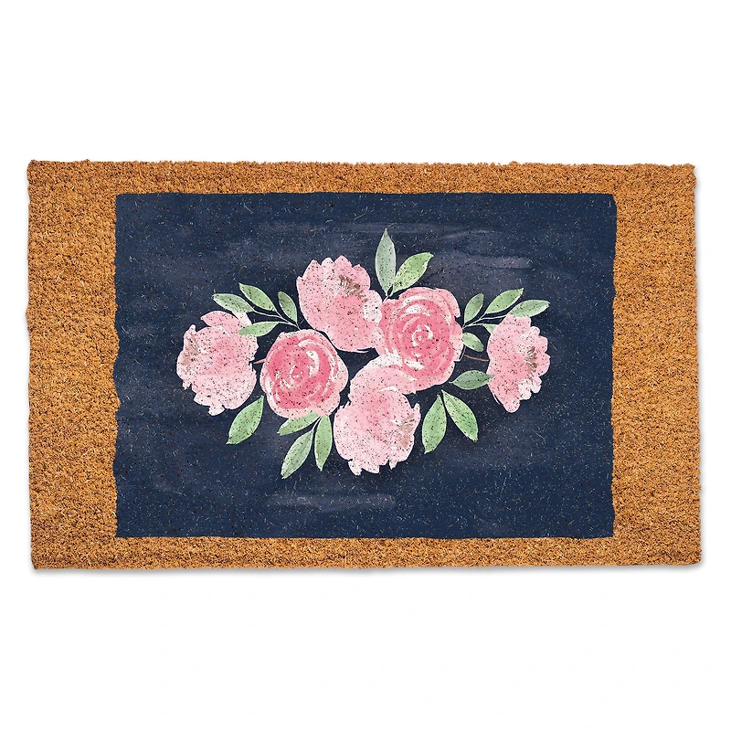 Sweet Florals on Navy Doormat
