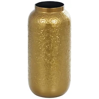 Gold Metal Textured Hammered Vase