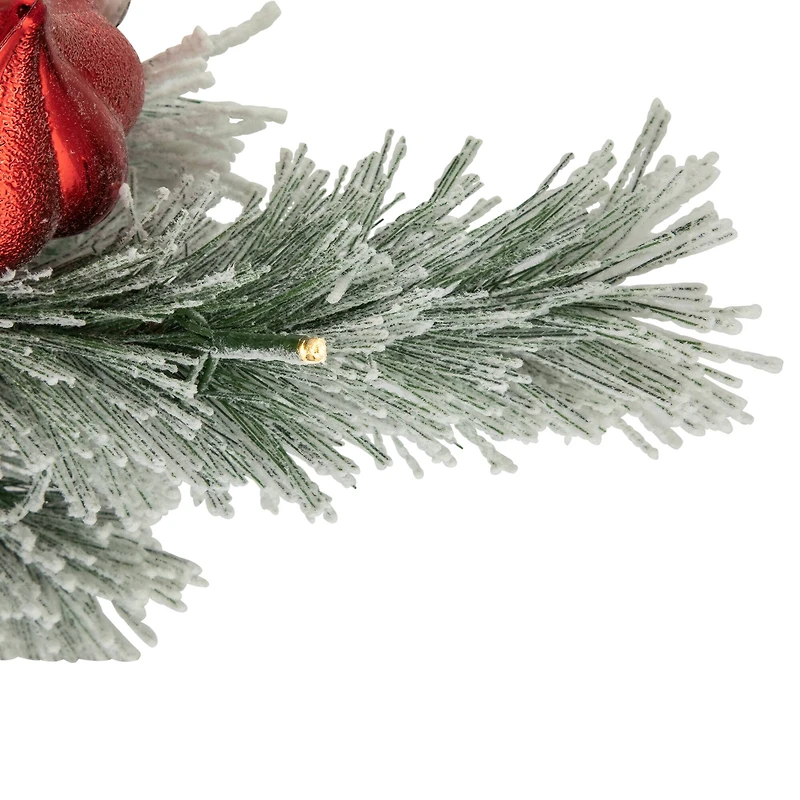 2ft. Pre-Lit Potted Snowy Bristle Pine Artificial Christmas Tree, Warm White LED Lights