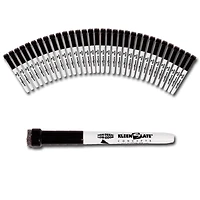 KleenSlate® Small Black Dry Erase Markers with Eraser, 36ct.