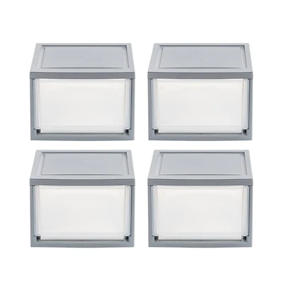 Iris® 13qt. Gray Stackable Drawer, 4 Pack