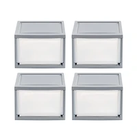 Iris® 13qt. Gray Stackable Drawer, 4 Pack