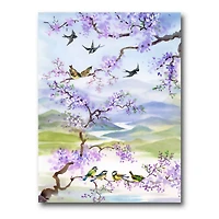 Designart - Birds On Cherry Branch