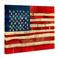Stupell Industries United We Stand Independence Day Festive American Flag Canvas Wall Art