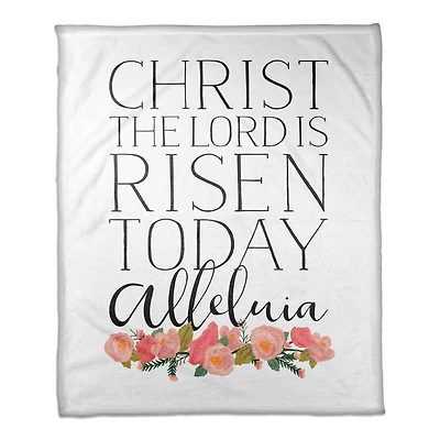 Christ the Lord is Risen Floral Throw Blanket