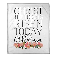 Christ the Lord is Risen Floral Throw Blanket