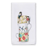 Stacked Floral Mugs Hand Towel Set