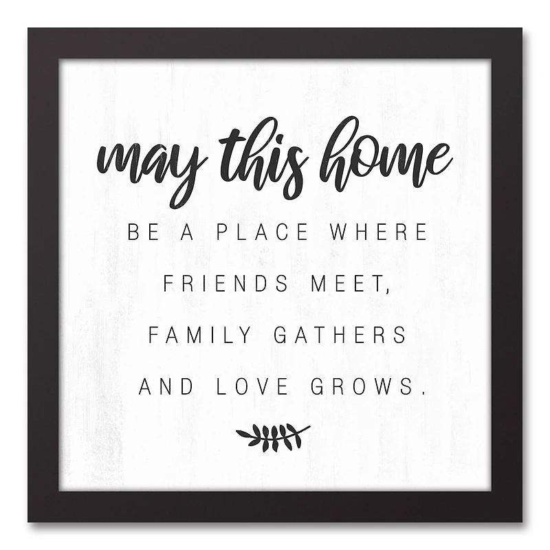 May This Home 13.73" x 13.73" Black Framed Canvas