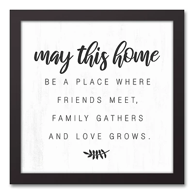May This Home 13.73" x 13.73" Black Framed Canvas