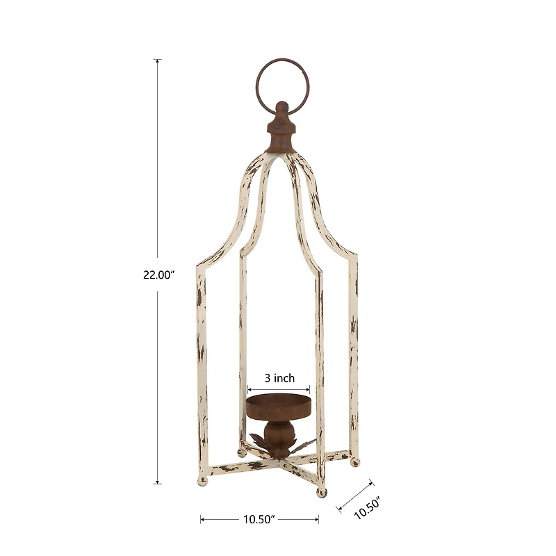 Glitzhome® 22" Farmhouse Distressed Metal Lantern, 2ct.