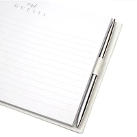 White & Silver Guest Book & Pen Set by Celebrate It™